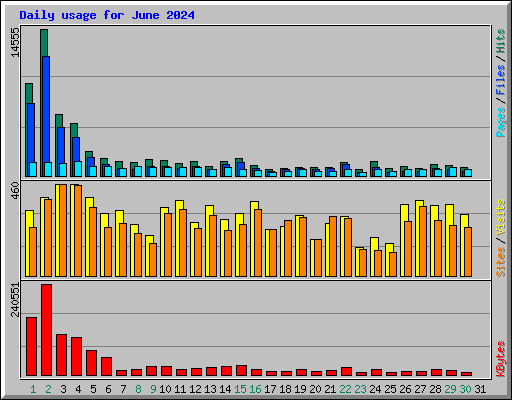 Daily usage for June 2024