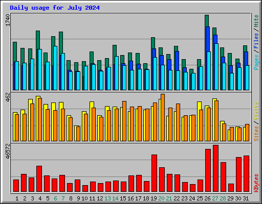 Daily usage for July 2024