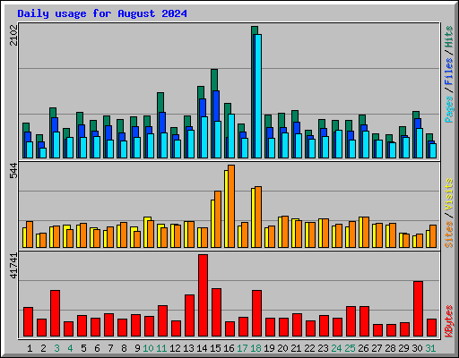 Daily usage for August 2024