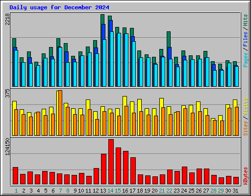 Daily usage for December 2024