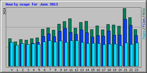 Hourly usage for June 2013