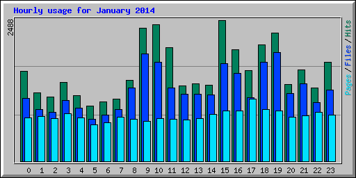 Hourly usage for January 2014