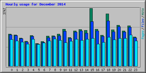 Hourly usage for December 2014