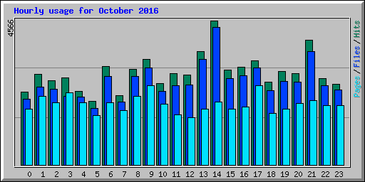 Hourly usage for October 2016